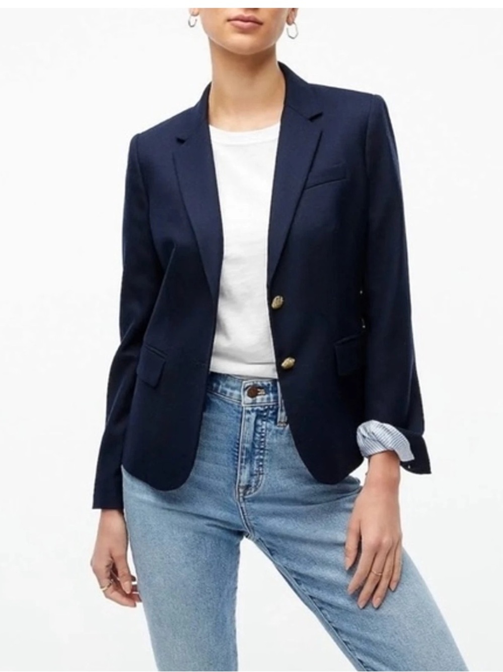 J. Crew Navy School Boy Wool Blazer